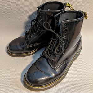 Black Vinyl Dr. Marten Boots Unisex